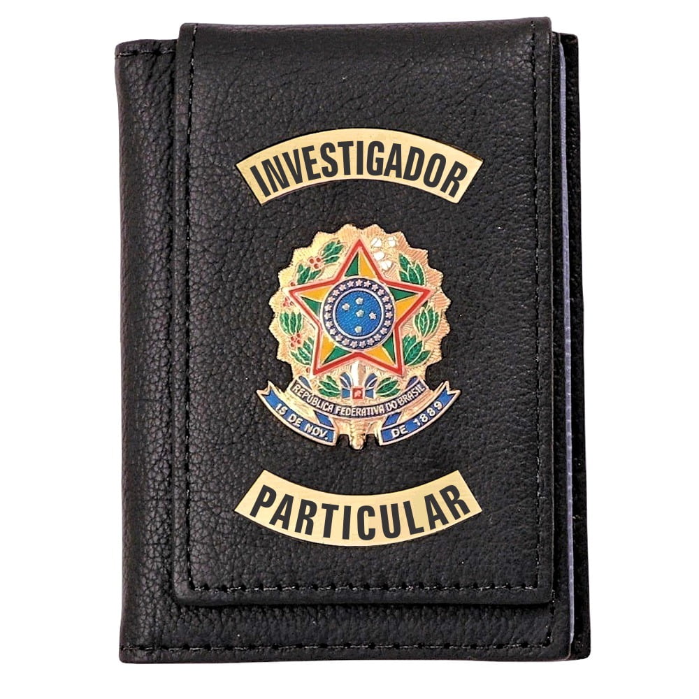 Carteira de Investigador Particular em couro.