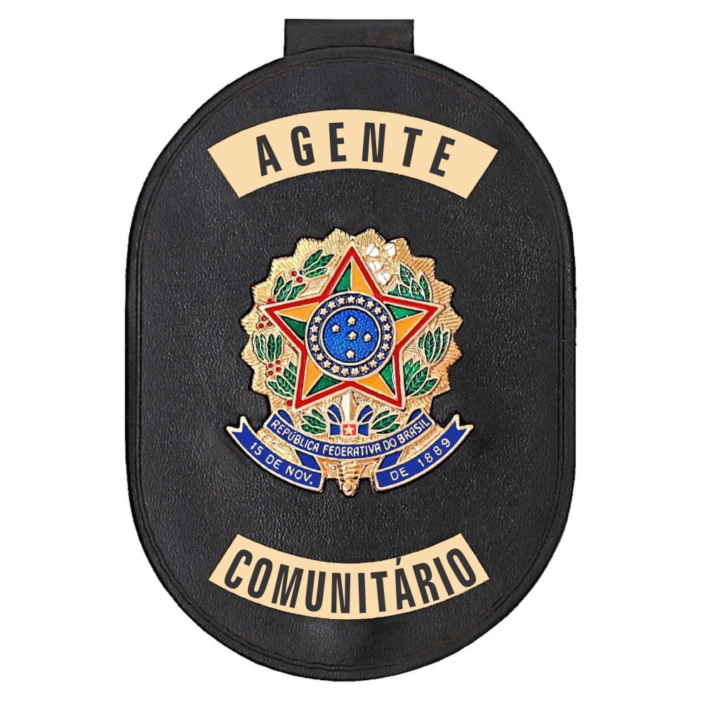 Distintivo de Agente Comunitário com presilha corrente e clips 