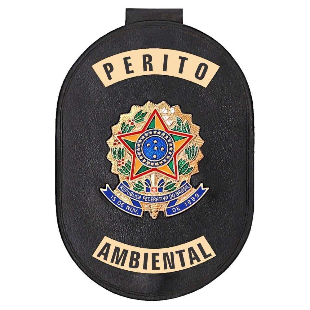 Distintivo de Perito Ambiental com presilha corrente e clips 