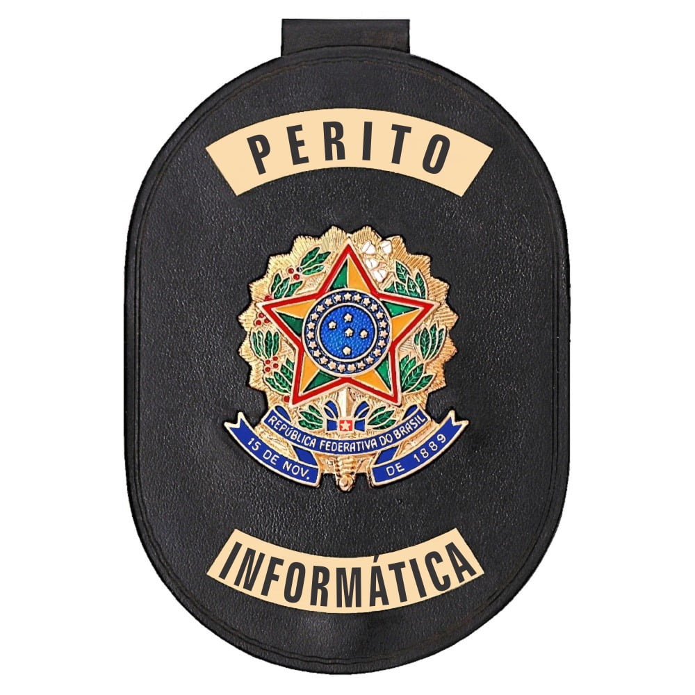 Distintivo de Perito em Informática com presilha corrente e clips