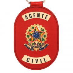 Distintivo de Agente Civil com presilha corrente e clips