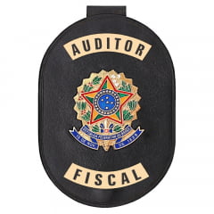 Distintivo de Auditor Fiscal com presilha corrente e clips