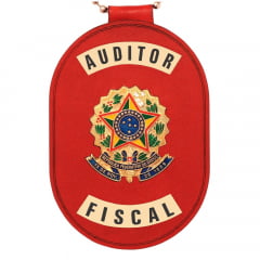 Distintivo de Auditor Fiscal com presilha corrente e clips