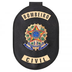 Distintivo de Bombeiro Civil com presilha corrente e clips 