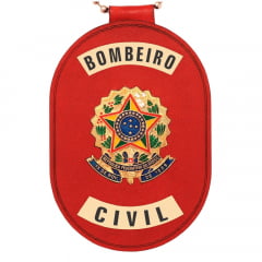 Distintivo de Bombeiro Civil com presilha corrente e clips 