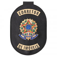 Distintivo de Corretor de Imóveis com presilha corrente e clips 