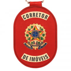 Distintivo de Corretor de Imóveis com presilha corrente e clips 