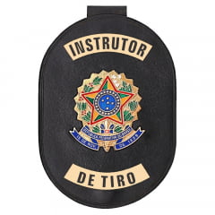 Distintivo de Instrutor de Tiro com presilha corrente e clips 