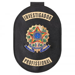 Distintivo de Investigador Profissional com presilha corrente e clips 