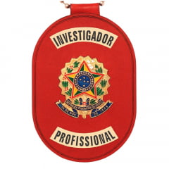 Distintivo de Investigador Profissional com presilha corrente e clips 