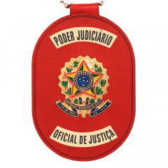 Distintivo de Oficial de Justiça com presilha corrente e clips