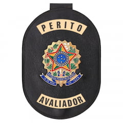 Distintivo de Perito Avaliador com presilha corrente e clips 