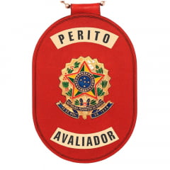 Distintivo de Perito Avaliador com presilha corrente e clips 