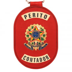 Distintivo de Perito Contador com presilha corrente e clips 