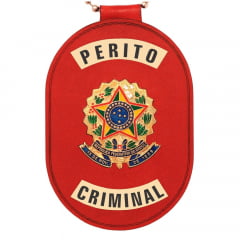 Distintivo de Perito Criminal com presilha corrente e clips 