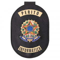 Distintivo de Perito em Informática com presilha corrente e clips