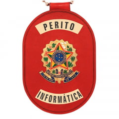 Distintivo de Perito em Informática com presilha corrente e clips