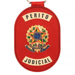 Distintivo de Perito Judicial com presilha corrente e clips