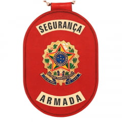 Distintivo de Segurança Armada com presilha corrente e clips