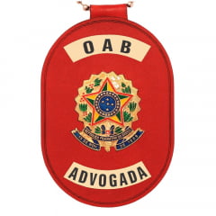 Distintivo OAB Advogada com presilha corrente e clips