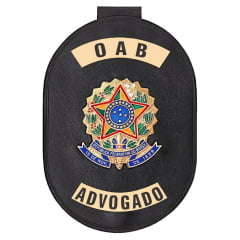 Distintivo OAB Advogado com presilha corrente e clips